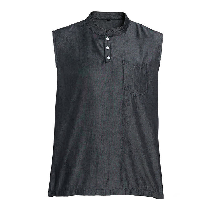 T-shirt senza maniche da uomo estiva con effetto slavato - image 11