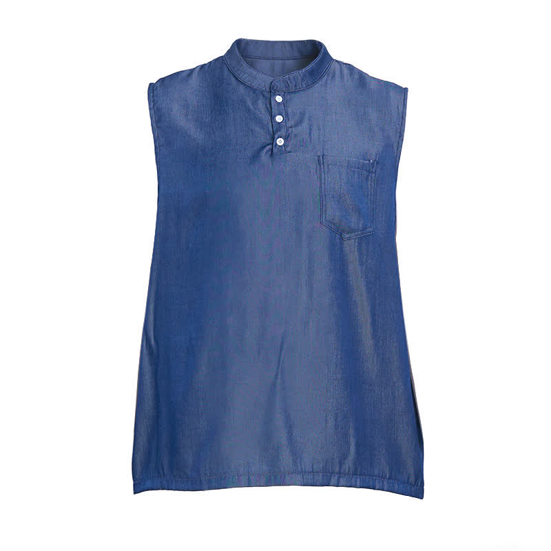 T-shirt senza maniche da uomo estiva con effetto slavato - image 12