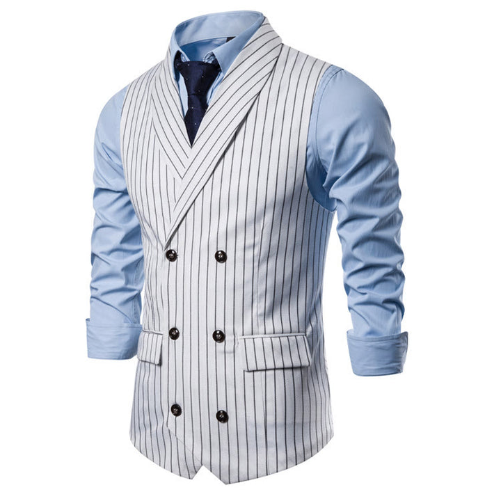 Gilet elegante da uomo a righe, vestibilità slim. - image 8