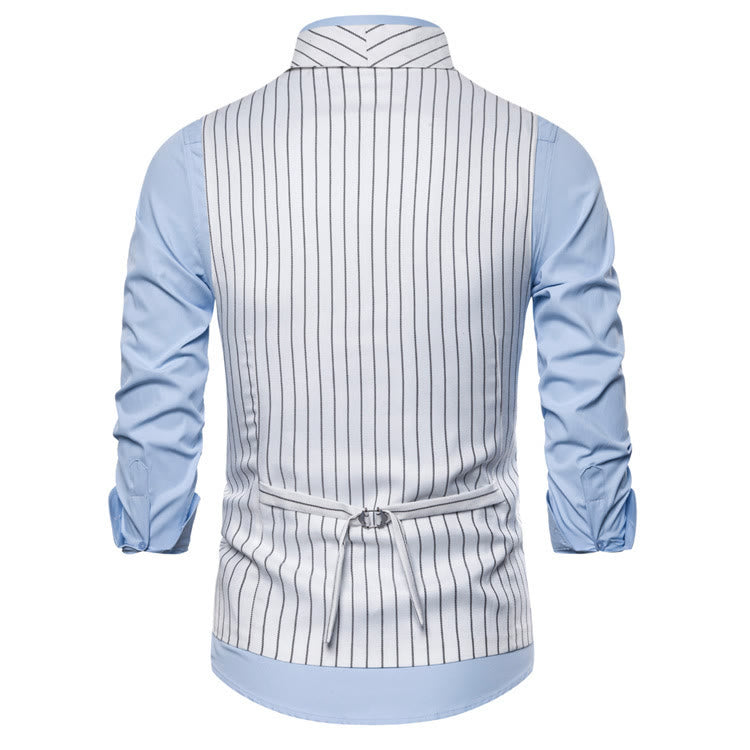 Gilet elegante da uomo a righe, vestibilità slim. - image 9