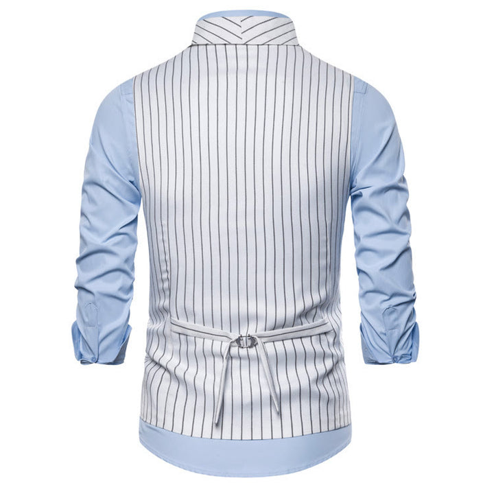 Gilet elegante da uomo a righe, vestibilità slim. - image 9