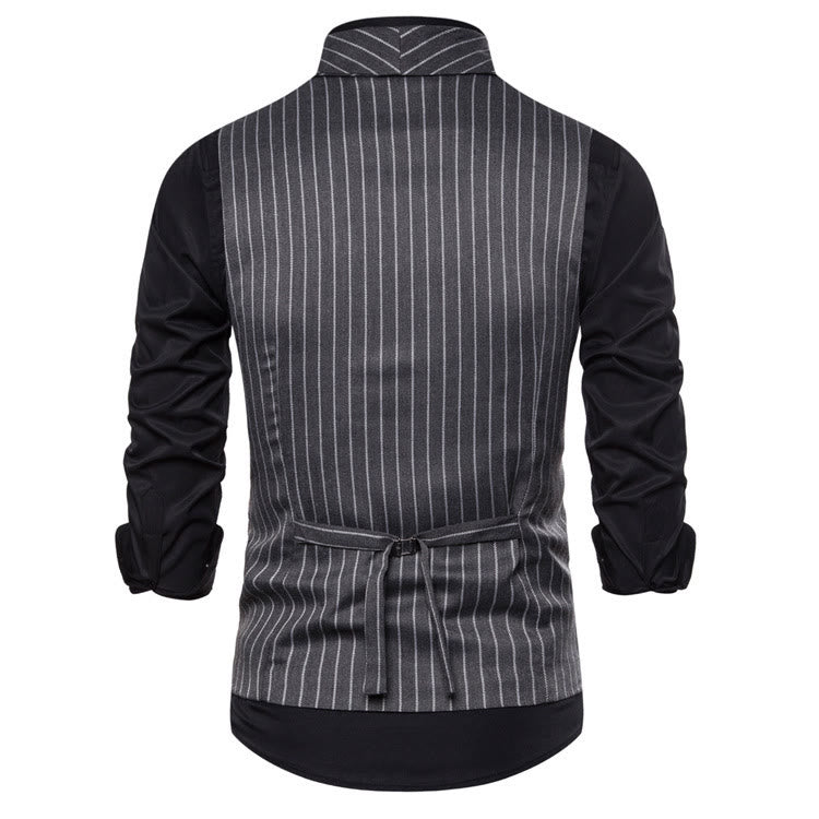 Gilet elegante da uomo a righe, vestibilità slim. - image 6