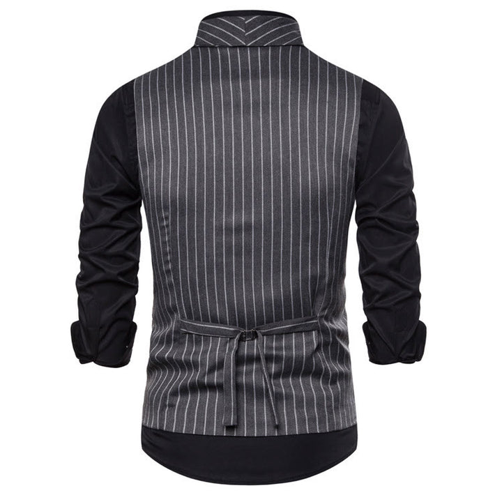Gilet elegante da uomo a righe, vestibilità slim. - image 6