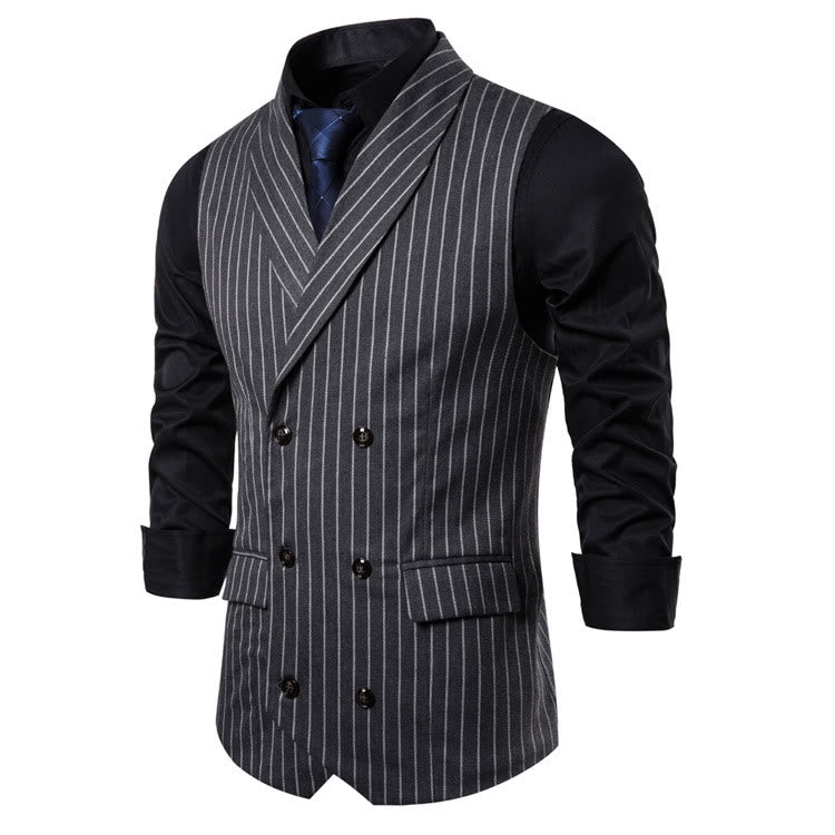 Gilet elegante da uomo a righe, vestibilità slim. - image 5