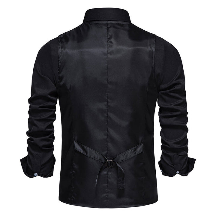 Gilet da uomo vintage a quadri con colletto e bottoni - image 6