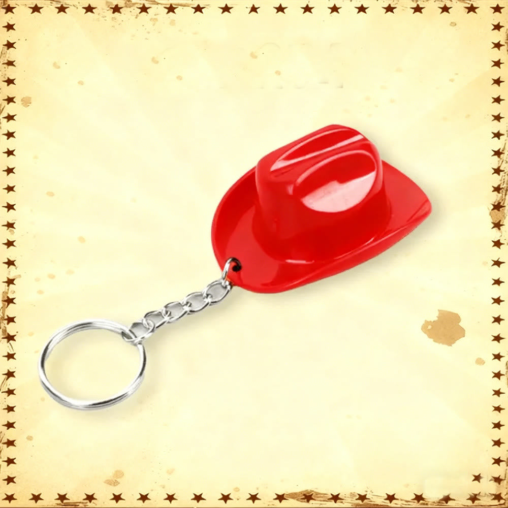 Portachiavi apribottiglie multifunzionale a forma di cappello da cowboy retrò - Rosso - image 4