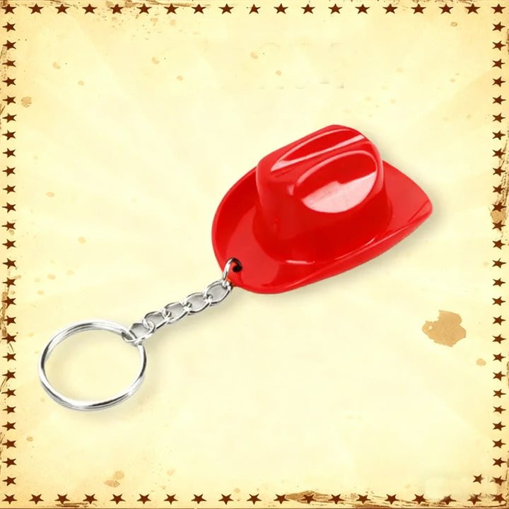 Portachiavi apribottiglie multifunzionale a forma di cappello da cowboy retrò - Rosso - image 4