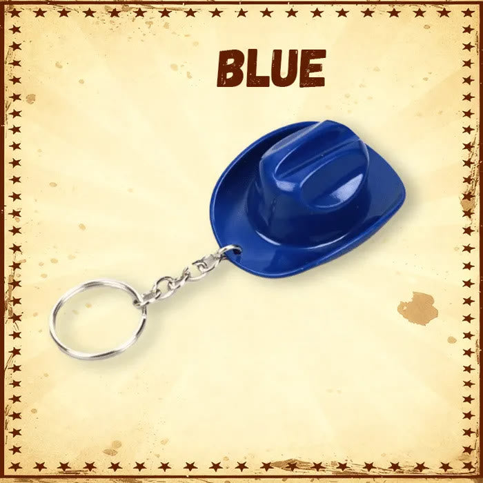 Portachiavi apribottiglie multifunzionale a forma di cappello da cowboy retrò - Azzurro chiaro - image 6
