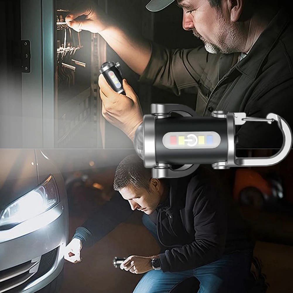 Mini torcia LED multifunzione impermeabile con portachiavi portatile - image 3