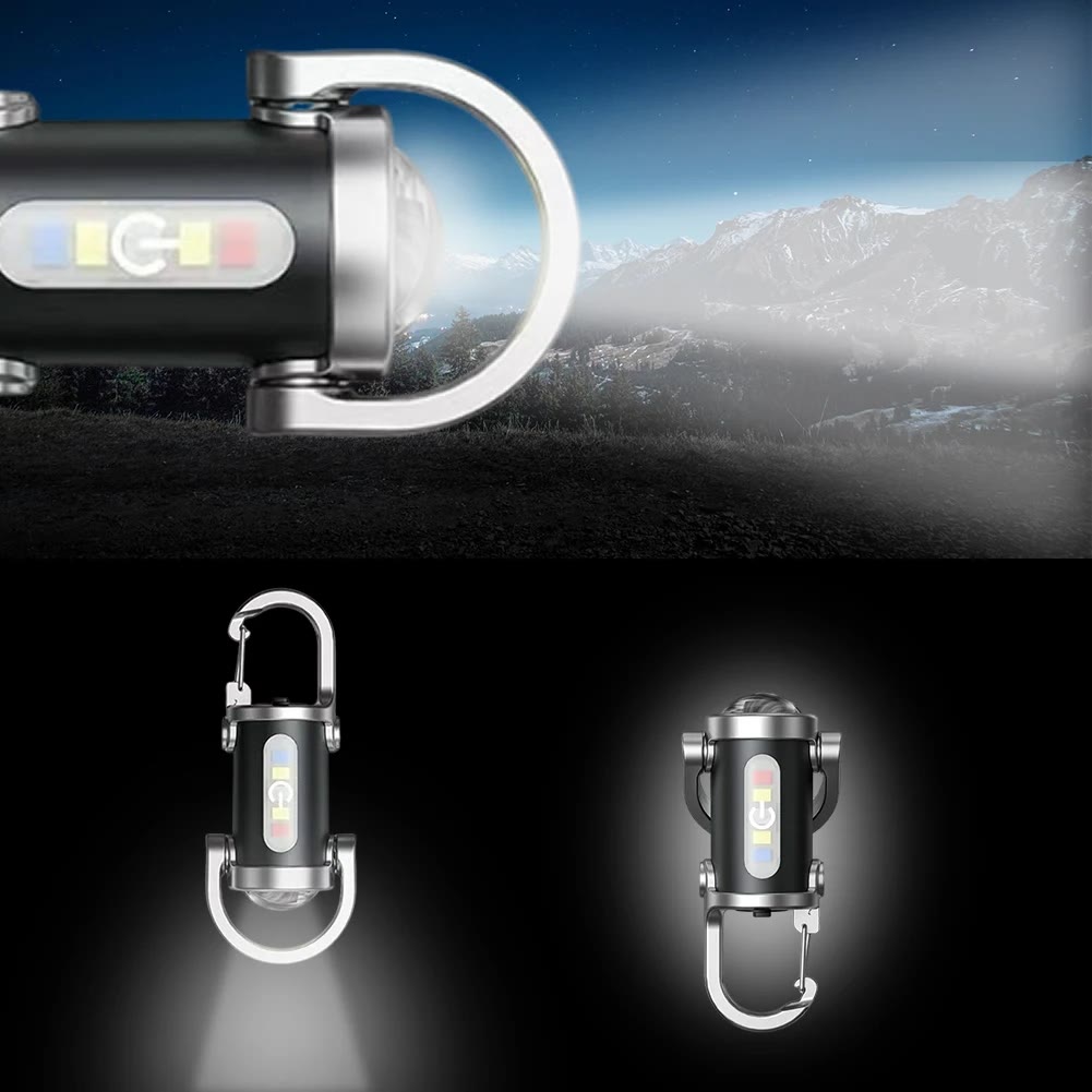 Mini torcia LED multifunzione impermeabile con portachiavi portatile - image 2