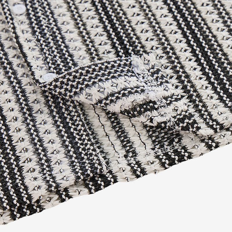 Camicia da uomo classica estiva a righe con trama a rilievo - image 5