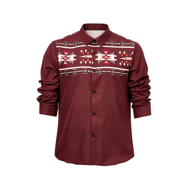 Camicia da uomo con stampa azteca in stile sud-occidentale, con bottoni. - image 7