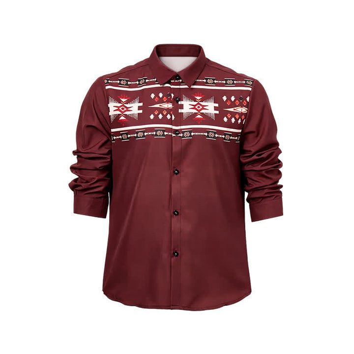 Camicia da uomo con stampa azteca in stile sud-occidentale, con bottoni. - image 7