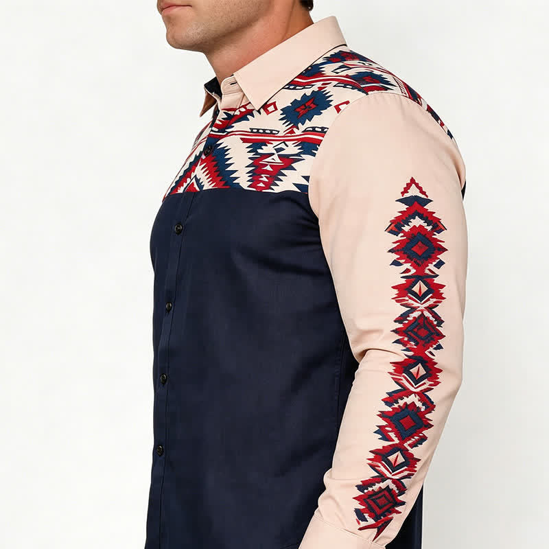 Camicia western da uomo Rugged Spirit con stampa azteca del sud-ovest - image 3