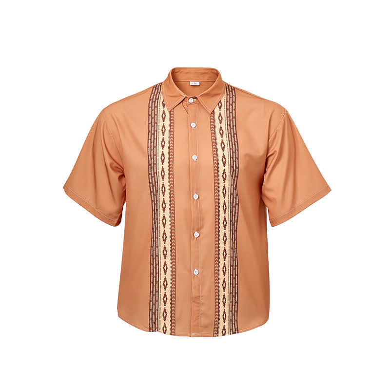 Camicia etnica western da uomo con stampa geometrica azteca - image 8