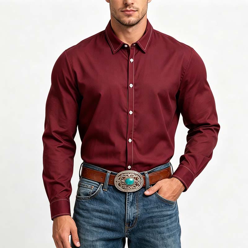 Camicia da uomo a maniche lunghe in stile retrò, elegante e sofisticata. - image 1