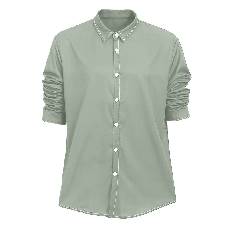 Camicia da uomo a maniche lunghe in stile retrò, elegante e sofisticata. - Verde chiaro - 6XL - image 25