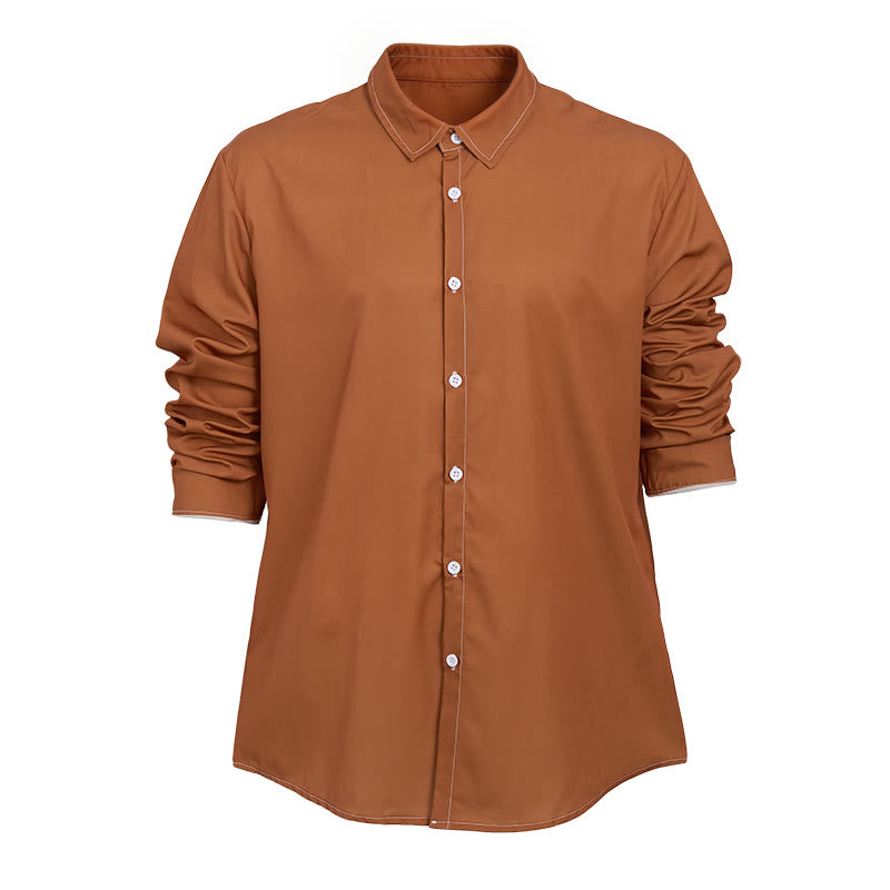 Camicia da uomo a maniche lunghe in stile retrò, elegante e sofisticata. - Arancia - 6XL - image 11