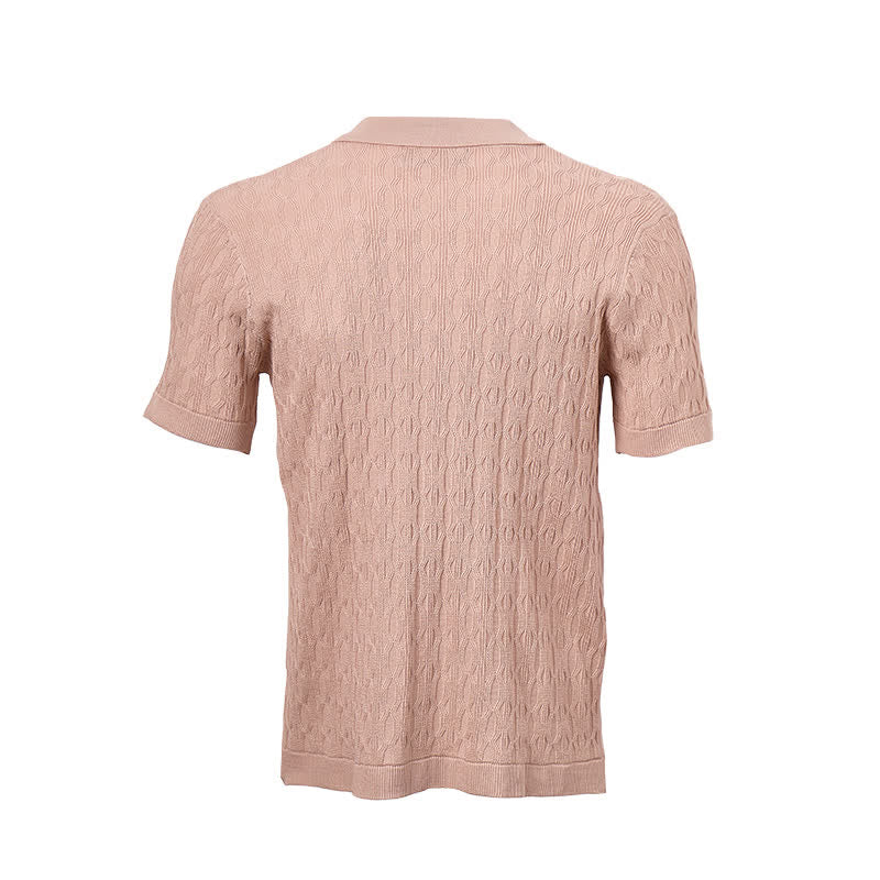 Camicia da uomo a maniche corte con bottoni, in maglia testurizzata - image 11