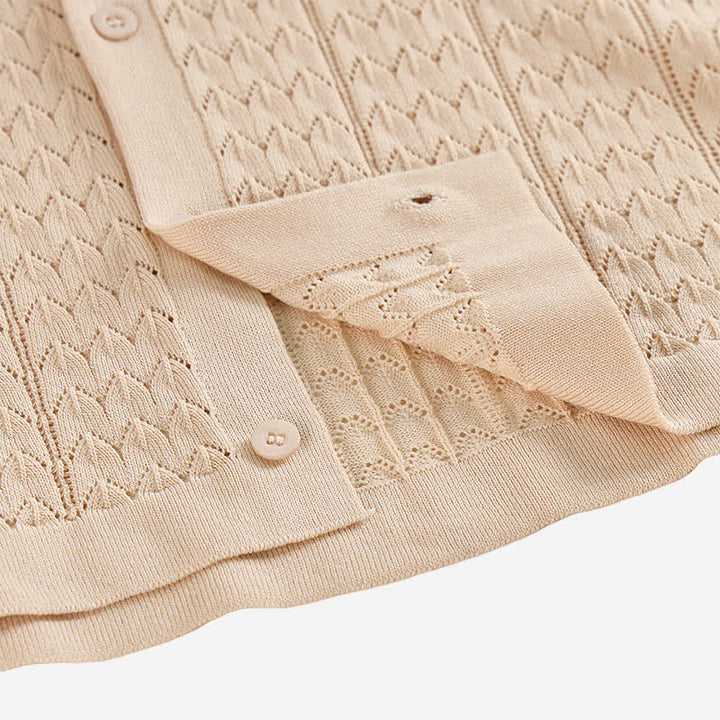 Camicia da uomo a tinta unita con colletto cubano in maglia - image 9