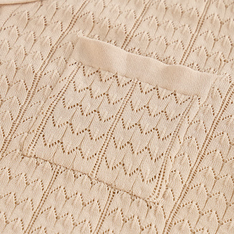 Camicia da uomo a tinta unita con colletto cubano in maglia - image 7