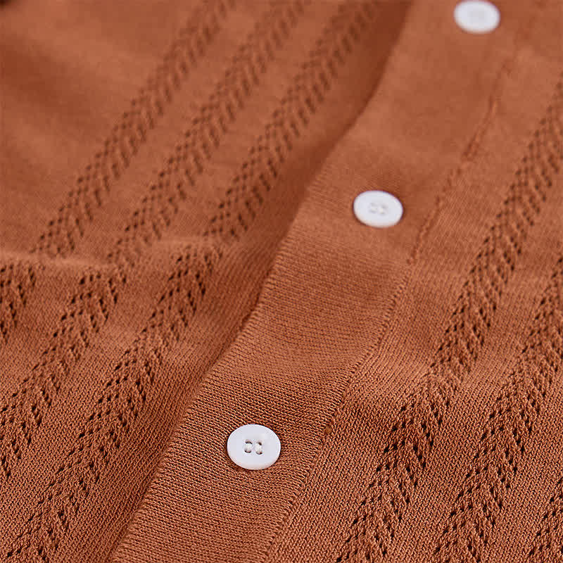 Camicia da uomo estiva casual in maglia con profili a contrasto - image 7