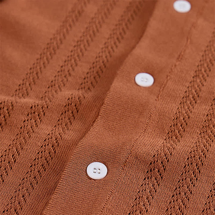 Camicia da uomo estiva casual in maglia con profili a contrasto - image 7