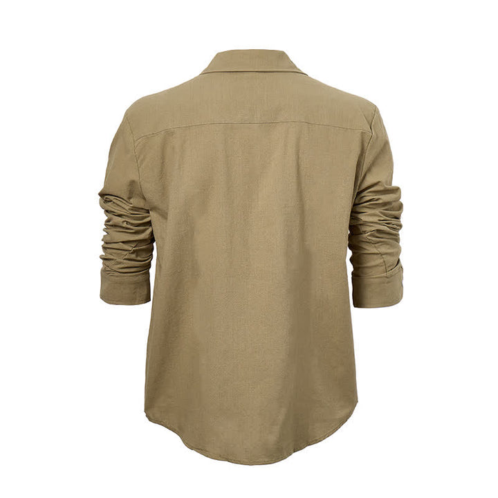 Camicia da uomo vintage in lino con lacci - image 10