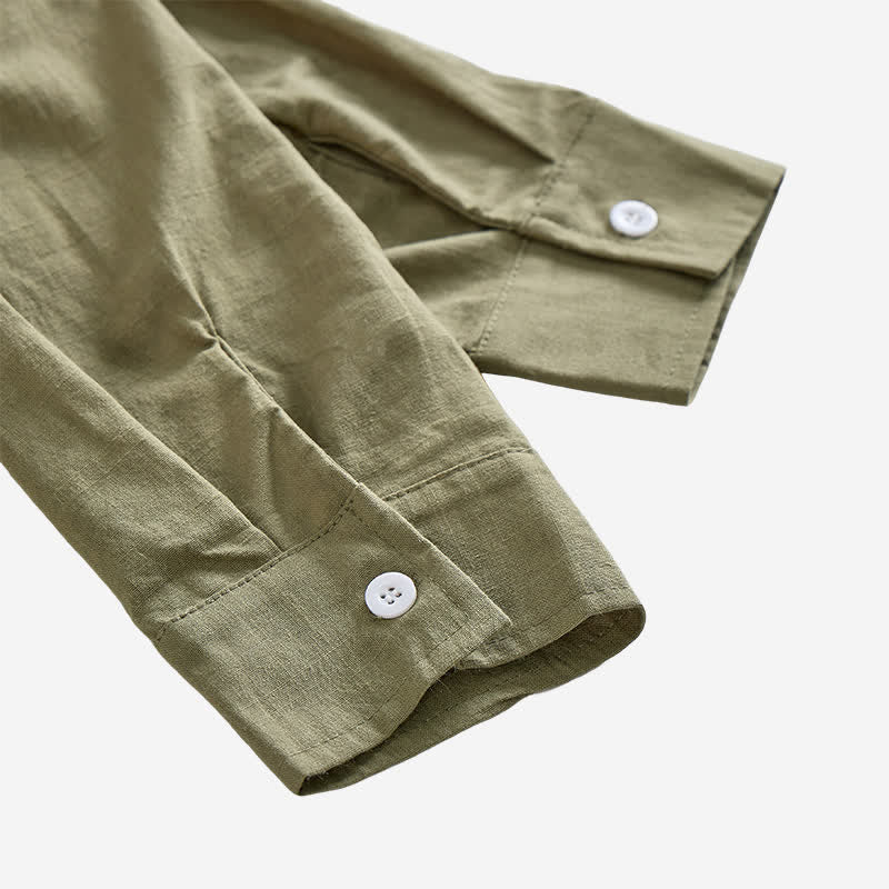 Camicia da uomo vintage in lino con lacci - image 8
