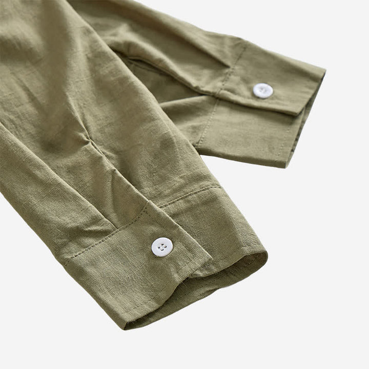 Camicia da uomo vintage in lino con lacci - image 8