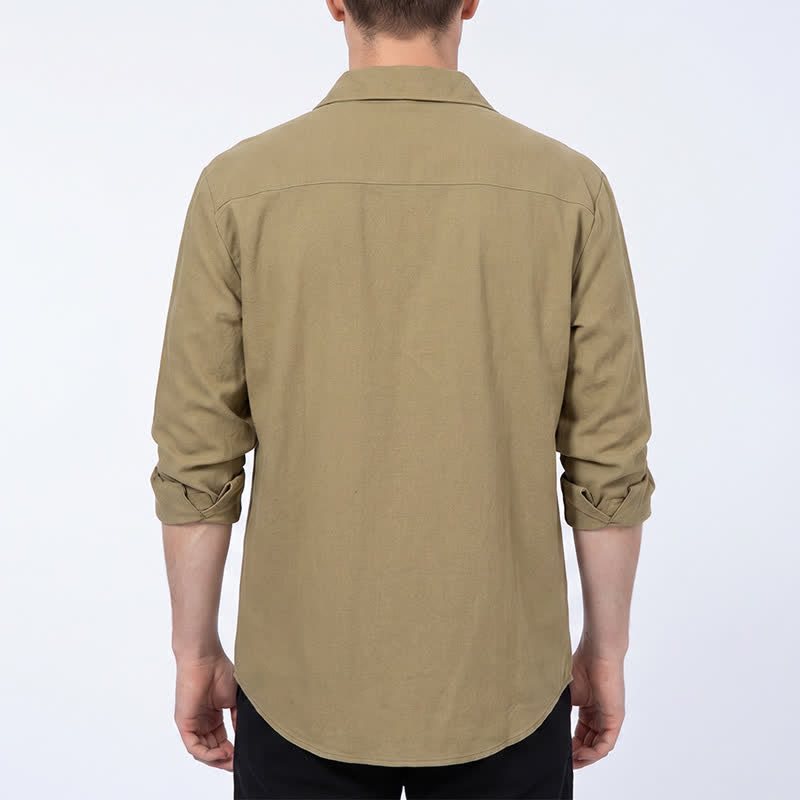 Camicia da uomo vintage in lino con lacci - image 2