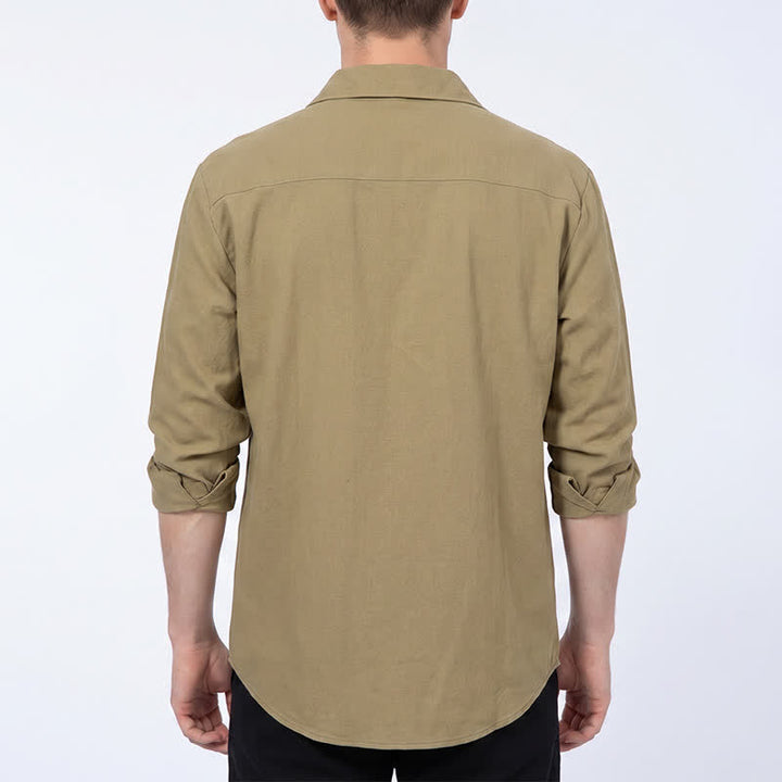 Camicia da uomo vintage in lino con lacci - image 2