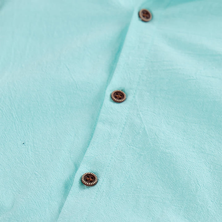 Camicia da uomo casual con cappuccio, leggera e sottile in lino - image 8