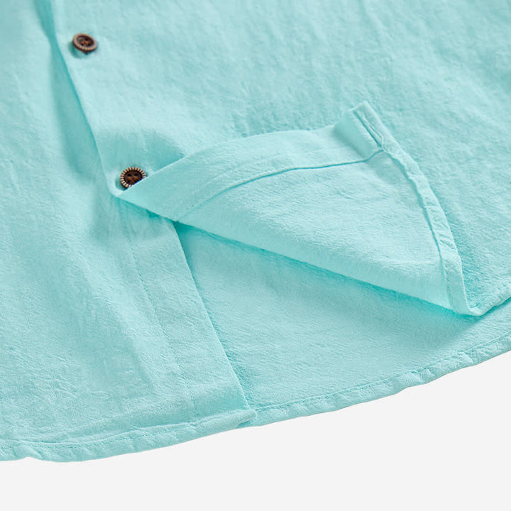 Camicia da uomo casual con cappuccio, leggera e sottile in lino - image 10