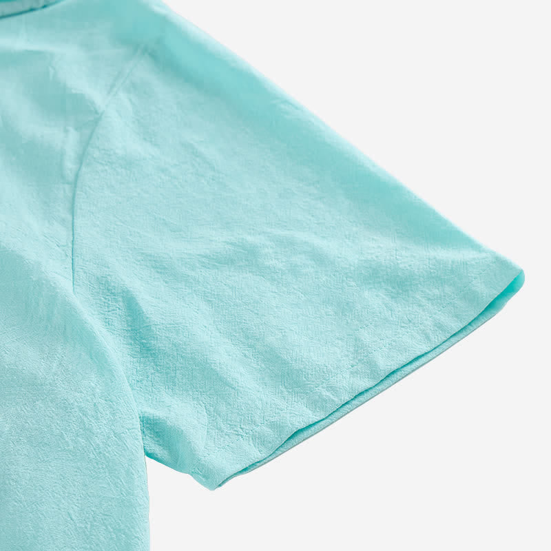 Camicia da uomo casual con cappuccio, leggera e sottile in lino - image 11