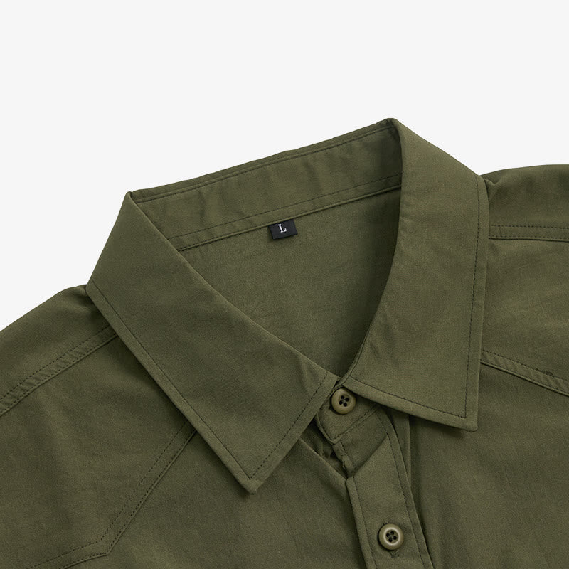 Camicia da lavoro da uomo a maniche lunghe con doppie tasche per attività all'aperto. - image 10