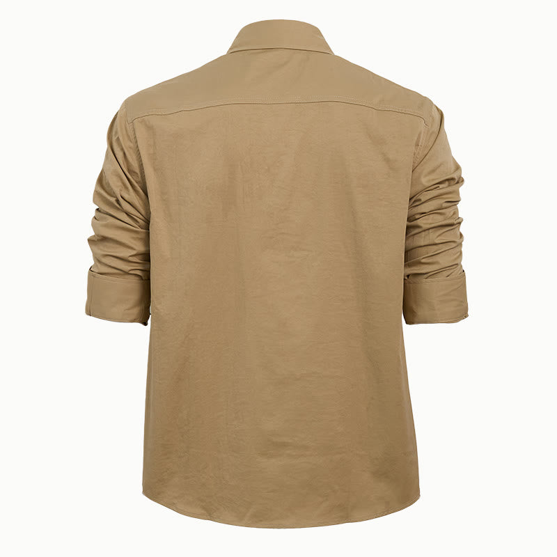 Camicia da lavoro da uomo a maniche lunghe con doppie tasche per attività all'aperto. - image 14