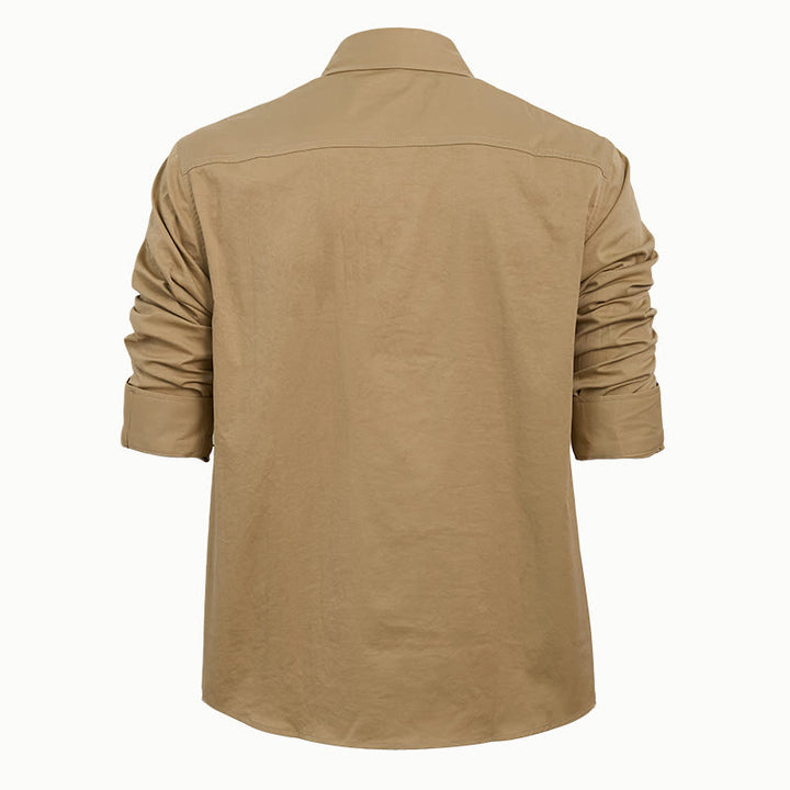 Camicia da lavoro da uomo a maniche lunghe con doppie tasche per attività all'aperto. - image 14