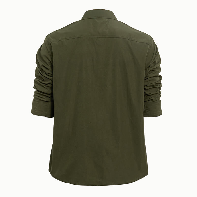 Camicia da lavoro da uomo a maniche lunghe con doppie tasche per attività all'aperto. - image 5