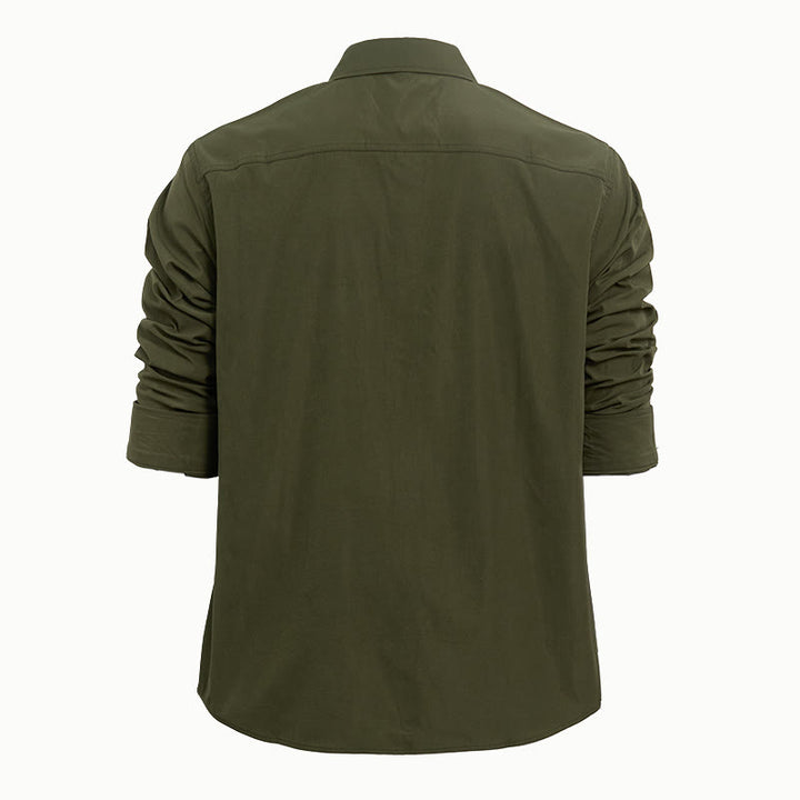 Camicia da lavoro da uomo a maniche lunghe con doppie tasche per attività all'aperto. - image 5