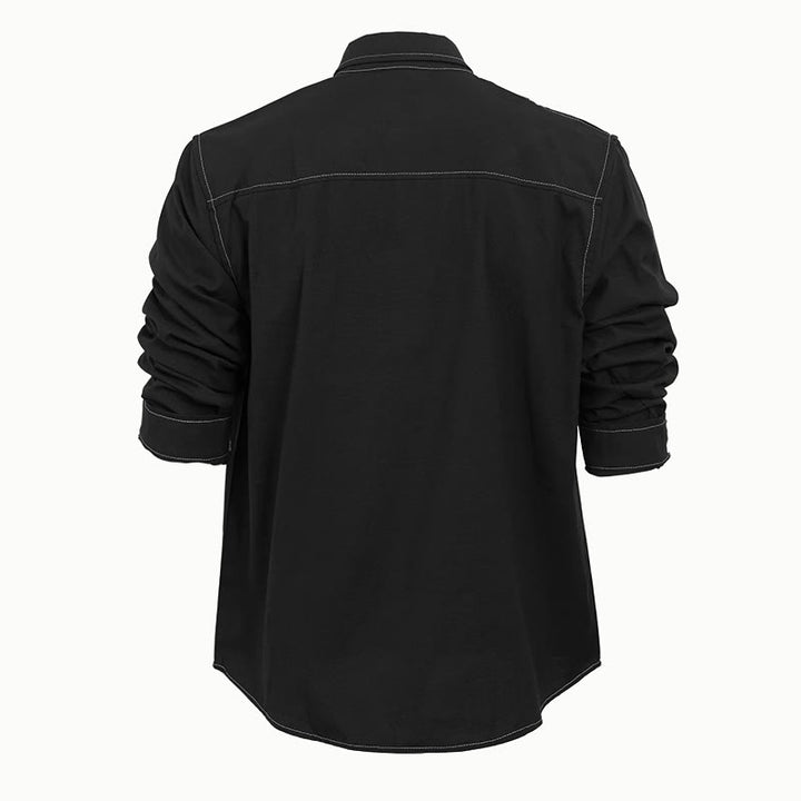 Camicia da uomo a maniche lunghe stile retrò western casual con bottoni - image 11