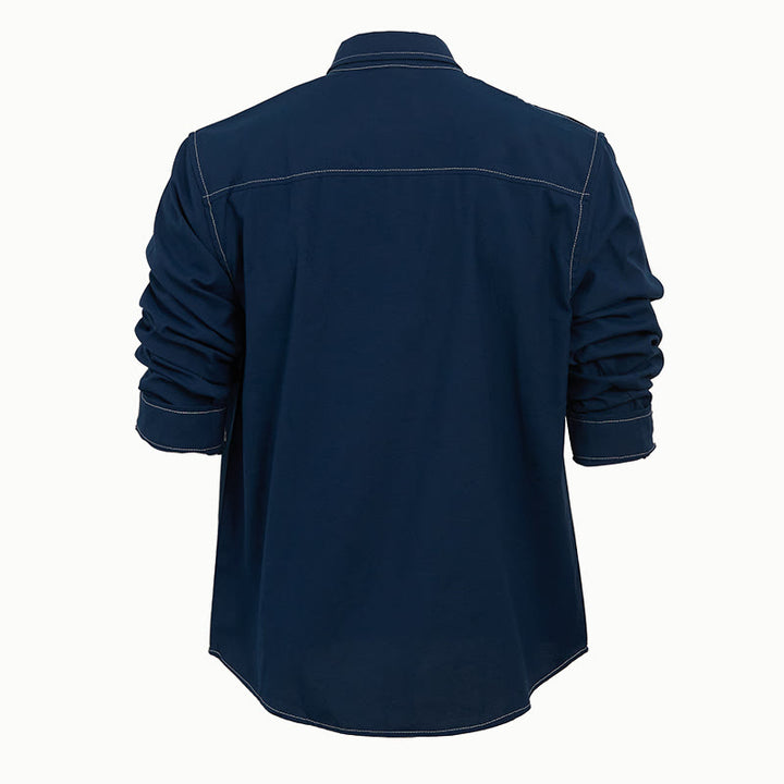 Camicia da uomo a maniche lunghe stile retrò western casual con bottoni - image 13