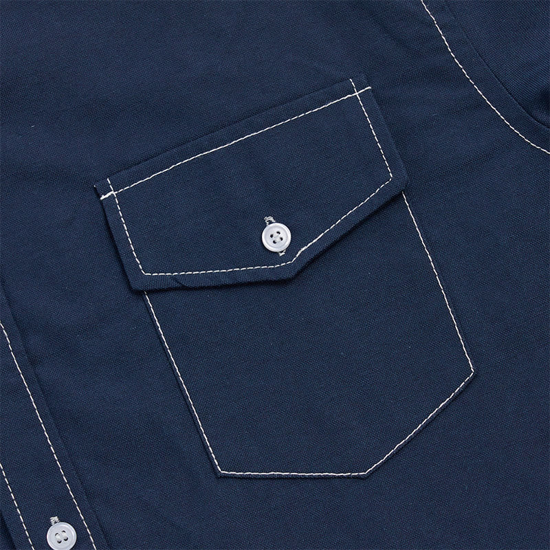 Camicia da uomo a maniche lunghe stile retrò western casual con bottoni - image 14