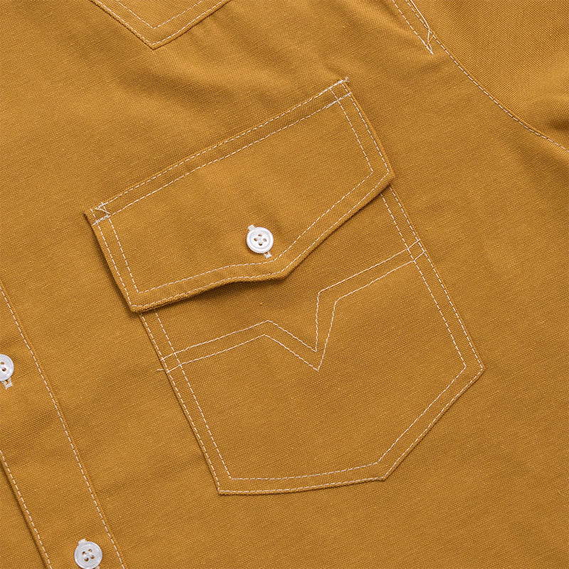Camicia da uomo a maniche lunghe stile retrò western casual con bottoni - image 6