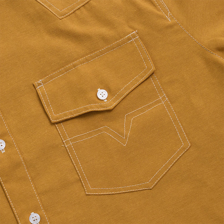 Camicia da uomo a maniche lunghe stile retrò western casual con bottoni - image 6