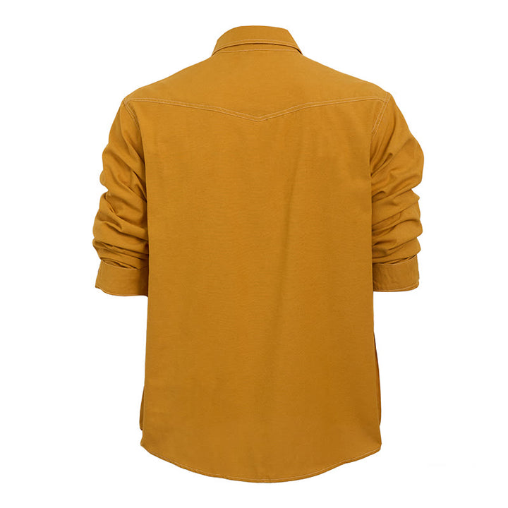 Camicia da uomo a maniche lunghe stile retrò western casual con bottoni - image 5