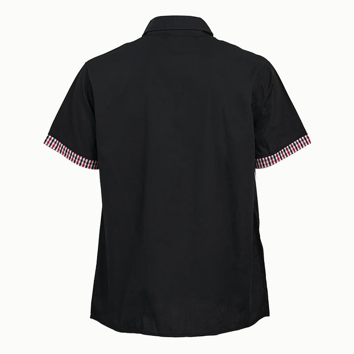 Camicia da uomo casual a maniche corte con taschino sul petto e finiture a quadri. - image 5
