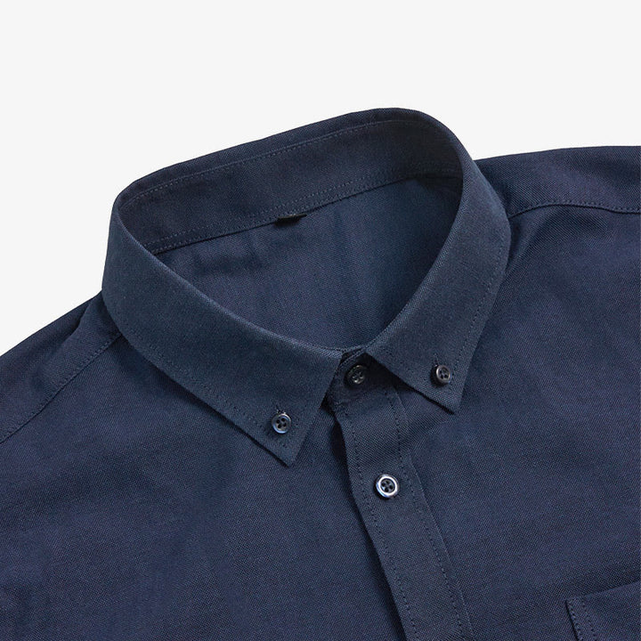 Camicia da uomo casual a maniche lunghe, ampia, tinta unita, con bottoni. - image 10