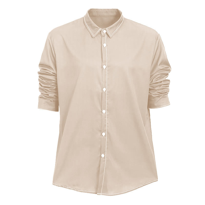 Camicia da uomo a maniche lunghe in stile retrò, elegante e sofisticata. - Albicocca - 6XL - image 19