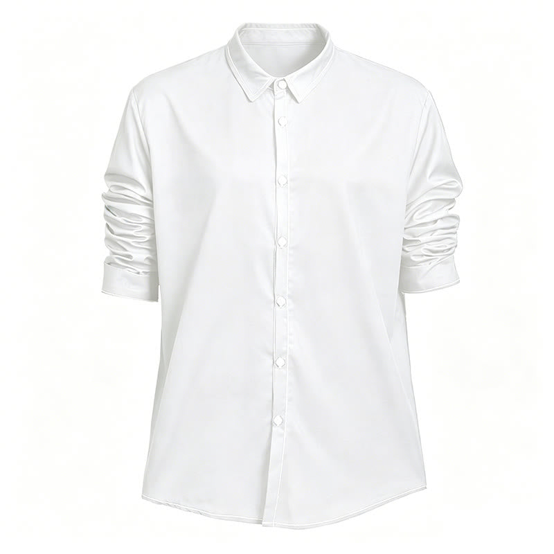 Camicia da uomo a maniche lunghe in stile retrò, elegante e sofisticata. - Bianco - 6XL - image 23
